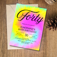 Colorful Tie Dye Pastel Boho 40e anniversaire