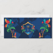 Invitation Colorful Travel Boarding Pass Mexique Enregistrer  (Dos)