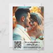 Invitation Colorful Tropical Flamingo Wedding Reception Photo (Dos)