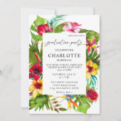 Invitation Colorful Tropical Floral Graduation Party (Devant)