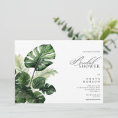 Invitation Colorful Tropical Floral | Greenery bridal shower (Debout devant)