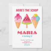 Invitation Colorful Voici le scoop Anniversaire (Devant)