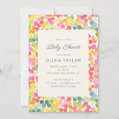Invitation Colorful Watercolor Confetti Dots Baby Shower (Devant)