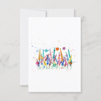 Invitation Colorful Watercolor Flowers