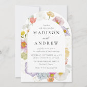 Invitation Colorful Watercolor Wildflower Arch Wedding (Devant)
