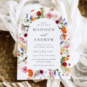 Invitation Colorful Watercolor Wildflower Arch Wedding