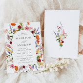 Invitation Colorful Watercolor Wildflower Arch Wedding