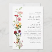 Invitation Colorful Watercolor Wildflower Wedding (Devant)