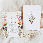Invitation Colorful Watercolor Wildflower Wedding