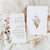Invitation Colorful Watercolor Wildflower Wedding