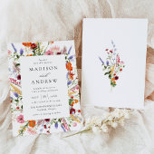 Invitation Colorful Watercolor Wildflower Wedding