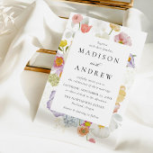 Invitation Colorful Watercolor Wildflower Wedding