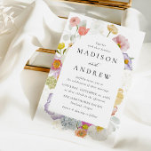 Invitation Colorful Watercolor Wildflower Wedding