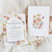 Invitation Colorful Watercolor Wildflower Wedding