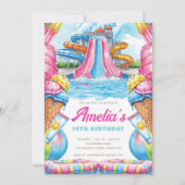 Invitation Colorful Waterpark Birthday (Devant)