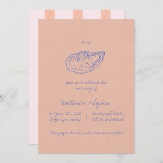 Invitation Colorful Whimsical main écrite Mariage (Devant / Derrière)