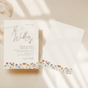 Invitation Colorful Wildflower   Beige The Wedding Of