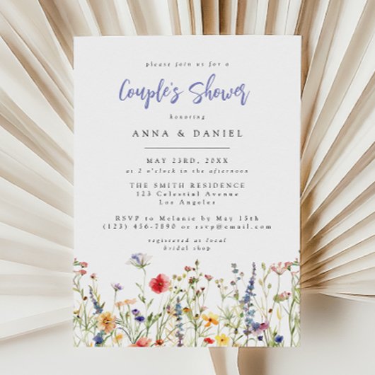 Invitation Colorful Wildflower Couple's Shower