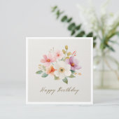 Invitation Colorful Wildflower Happy Birthday (Debout devant)