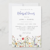 Invitation Colorful Wildflower Wedding Rehearsal Dinner (Devant)