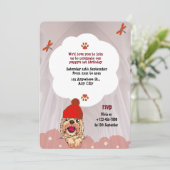 Invitation Colorfull mignon Illustré Chien Anniversaire (Debout devant)