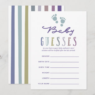 Invitation Coloris tendances Fête bébé garçon Prédictions béb