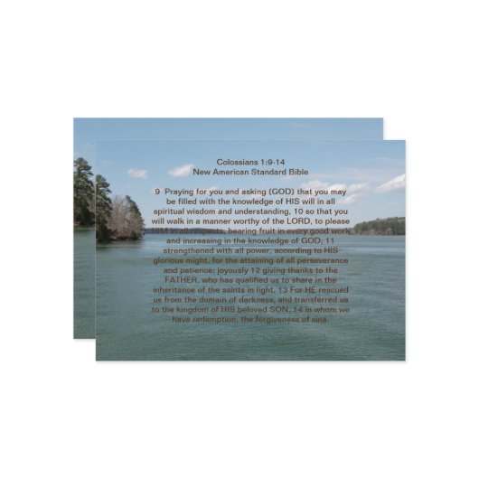 Invitation Colossiens Couverture complète de la fiche de priè (Devant/Arrière en situation)