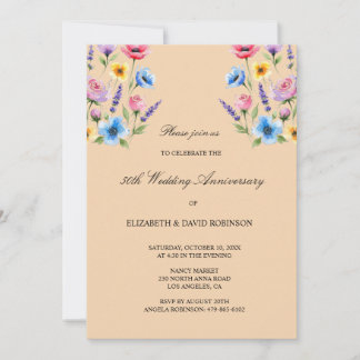 Invitation Colour 50e anniversaire mariage anniversaire
