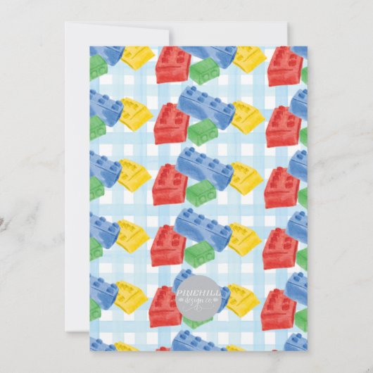 Invitation Colour Construire des briques Anniversaire Fête In (Dos)