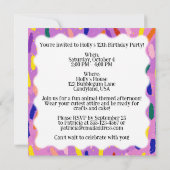 Invitation Colour Pop Cat thème de fête pour enfants (Dos)