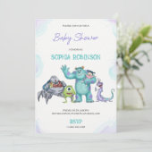 Invitation Colourful cartoon monster baby shower (Debout devant)