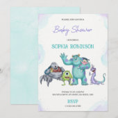 Invitation Colourful cartoon monster baby shower (Devant / Derrière)