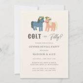 Invitation Colt or Filly Cute Horse Theme Gender Reveal Party (Devant)
