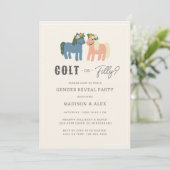 Invitation Colt or Filly Cute Horse Theme Gender Reveal Party (Debout devant)