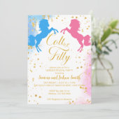 Invitation Colt ou filin Garçon ou fille rose bleu sexe révél (Debout devant)