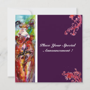 Invitation COLUMBINE, Mardi Gras, Sweet 16 Masquerade Party