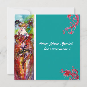 Invitation COLUMBINE, Mardi Gras, Sweet 16 Masquerade Party