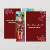 Invitation COLUMBINE, Mardi Gras, Sweet 16 Masquerade Party (Devant / Derrière)