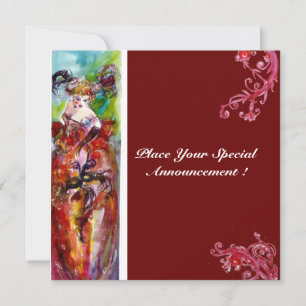 Invitation COLUMBINE, Mardi Gras, Sweet 16 Masquerade Party