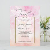 INVITATION COLUMBINE ROSE FLEURS D'EAU COULEUR SPLASH (Debout devant)