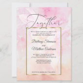 INVITATION COLUMBINE ROSE FLEURS D'EAU COULEUR SPLASH (Devant)