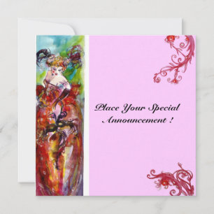 Invitation COLUMBINE, Sweet sixteen Masquerade Party