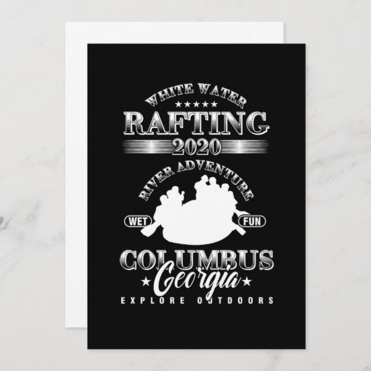 Invitation Columbus Georgia White Water River Rafting 2020 Pa (Devant / Derrière)