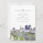 Invitation COLUMBUS OHIO Skyline Enregistrer la date Invitati (Devant)