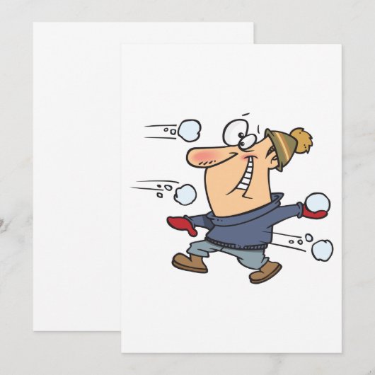 Invitation Combat de boules de neige (Devant / Derrière)