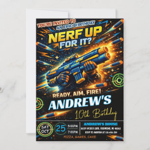 Invitation Combat personnel Anniversaire de nerf