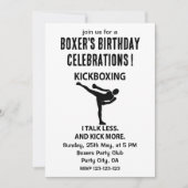 Invitation Combattant de kickboxing Boxeur Anniversaire Kickb (Devant)