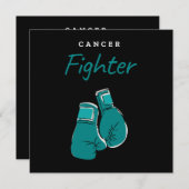 Invitation combattant du cancer, turquoise (Devant / Derrière)