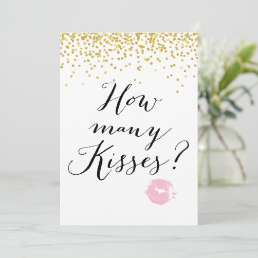 Invitation Combien de baisers sont dans le panneau Jar 5x7" (Debout devant)