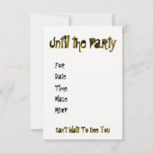 Invitation Combien de jours avant le Parti (Dos)